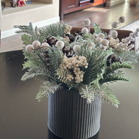 Frosted Pine and Berry Arrangement in Ribbed Pot - Picture 2 of 4